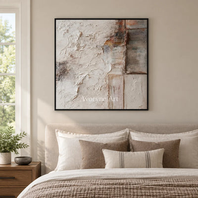 Aster Inlet: Cream Layered Relief — bedroom black