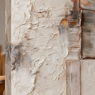 Aster Inlet: Cream Layered Relief — detail easel