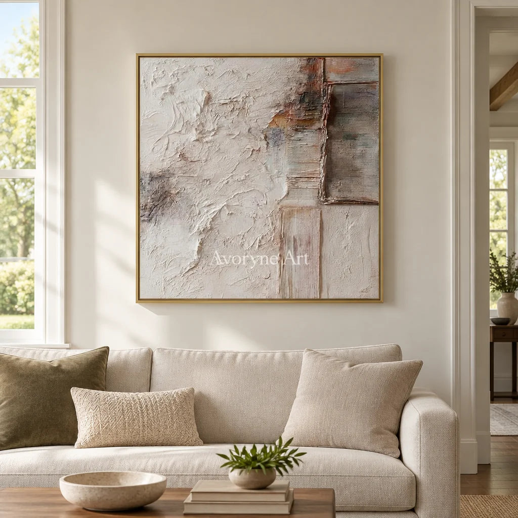 Aster Inlet: Cream Layered Relief — living gold