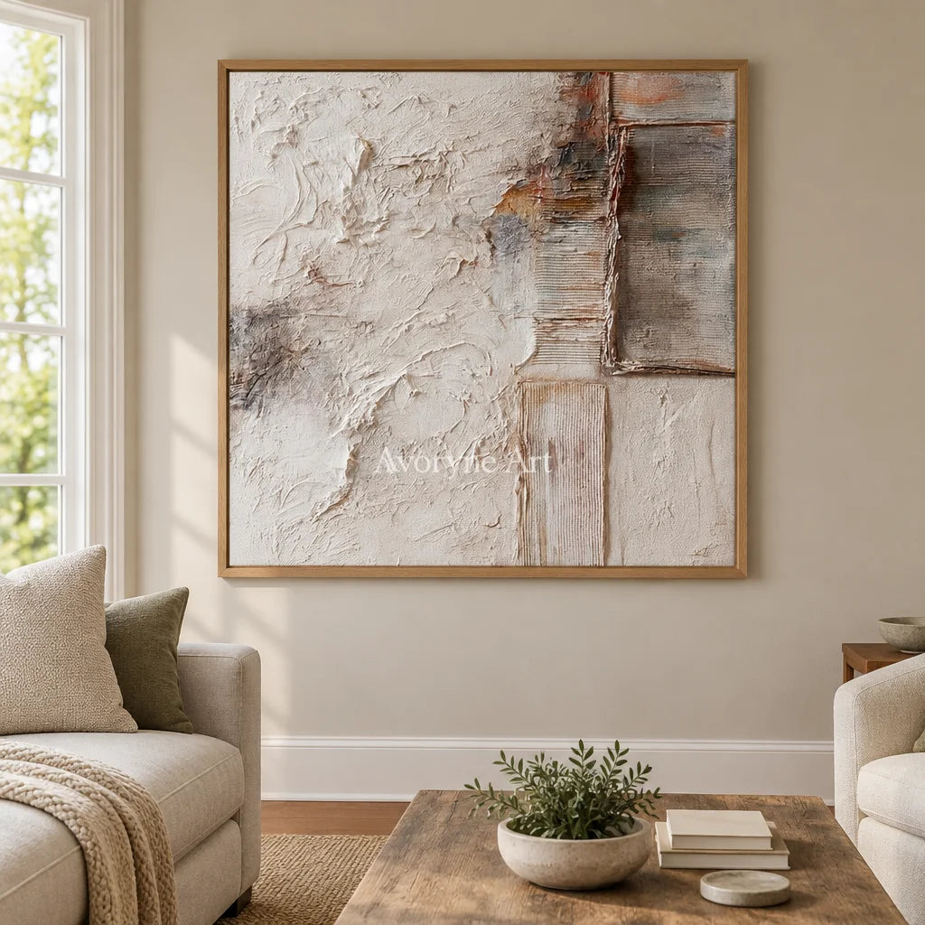 Aster Inlet: Cream Layered Relief — villa wood