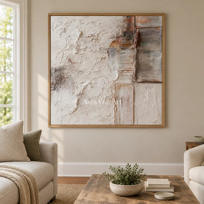 Aster Inlet: Cream Layered Relief — villa wood