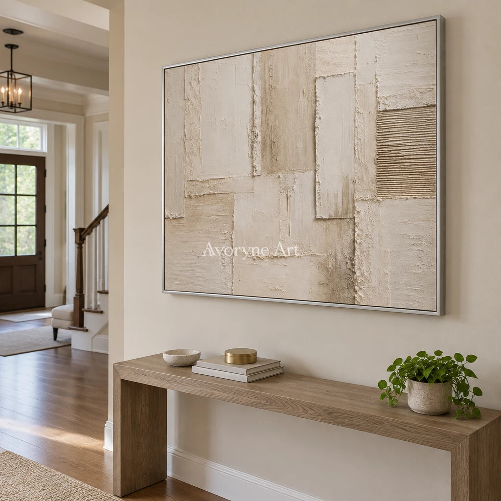 Aster Field: Cream Layered Relief — entry silver