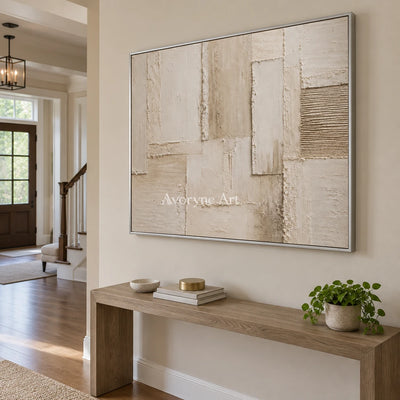 Aster Field: Cream Layered Relief — entry silver
