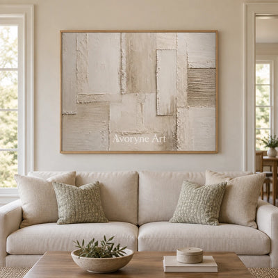 Aster Field: Cream Layered Relief — villa wood