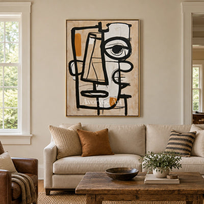 Ivory Winding Passage: Cubist Face Art — living gold