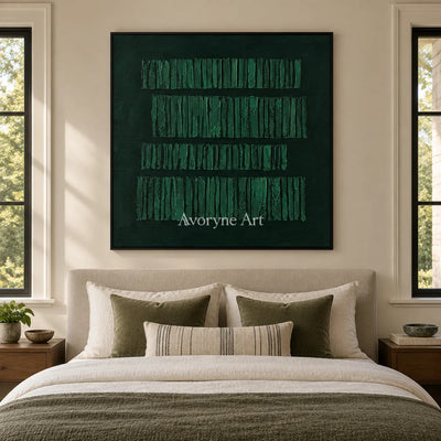 Forest Registers: Dark Green Textured Art Wall Art — bedroom black