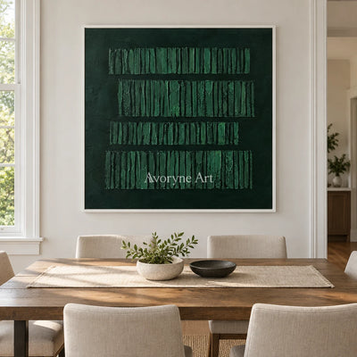 Forest Registers: Dark Green Textured Art Wall Art — dining white