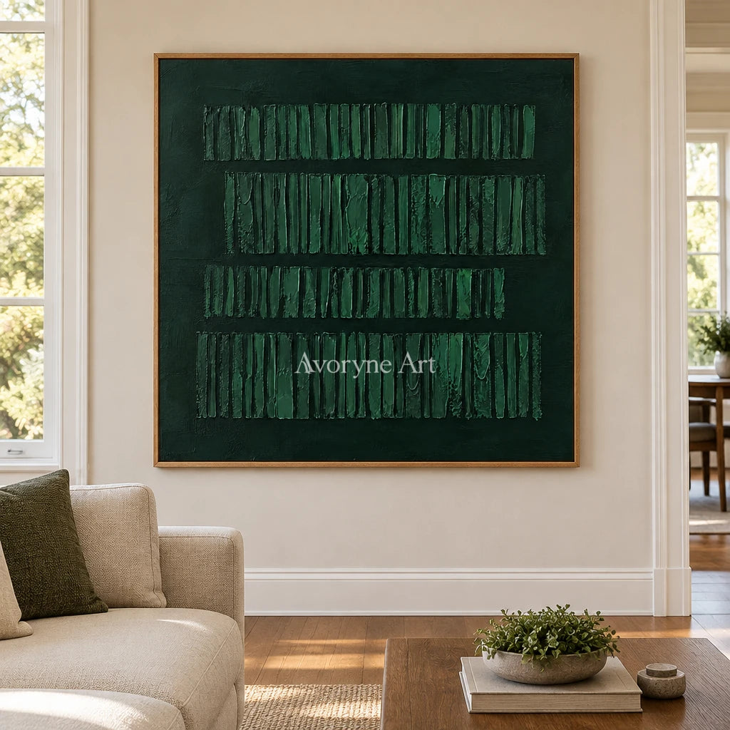 Forest Registers: Dark Green Textured Art Wall Art — villa wood