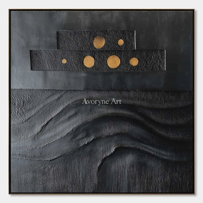 Woven Sonata, hand-painted dark mineral relief wall art by Ronan Keane