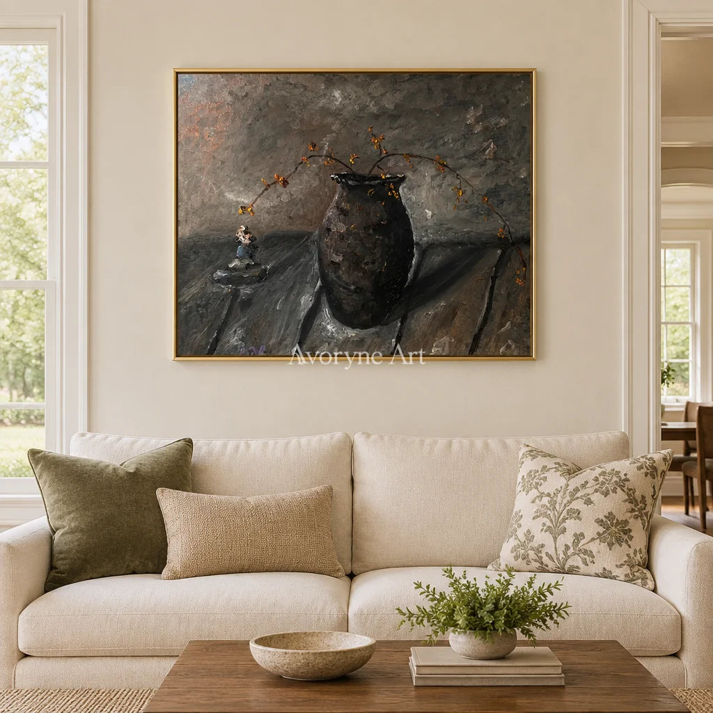 Aster Balance: Dark Vessel Still Life — living gold