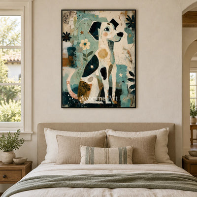 Ivory Amber Current: Decorative Dog Art — bedroom black