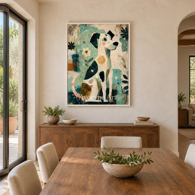 Ivory Amber Current: Decorative Dog Art — dining white