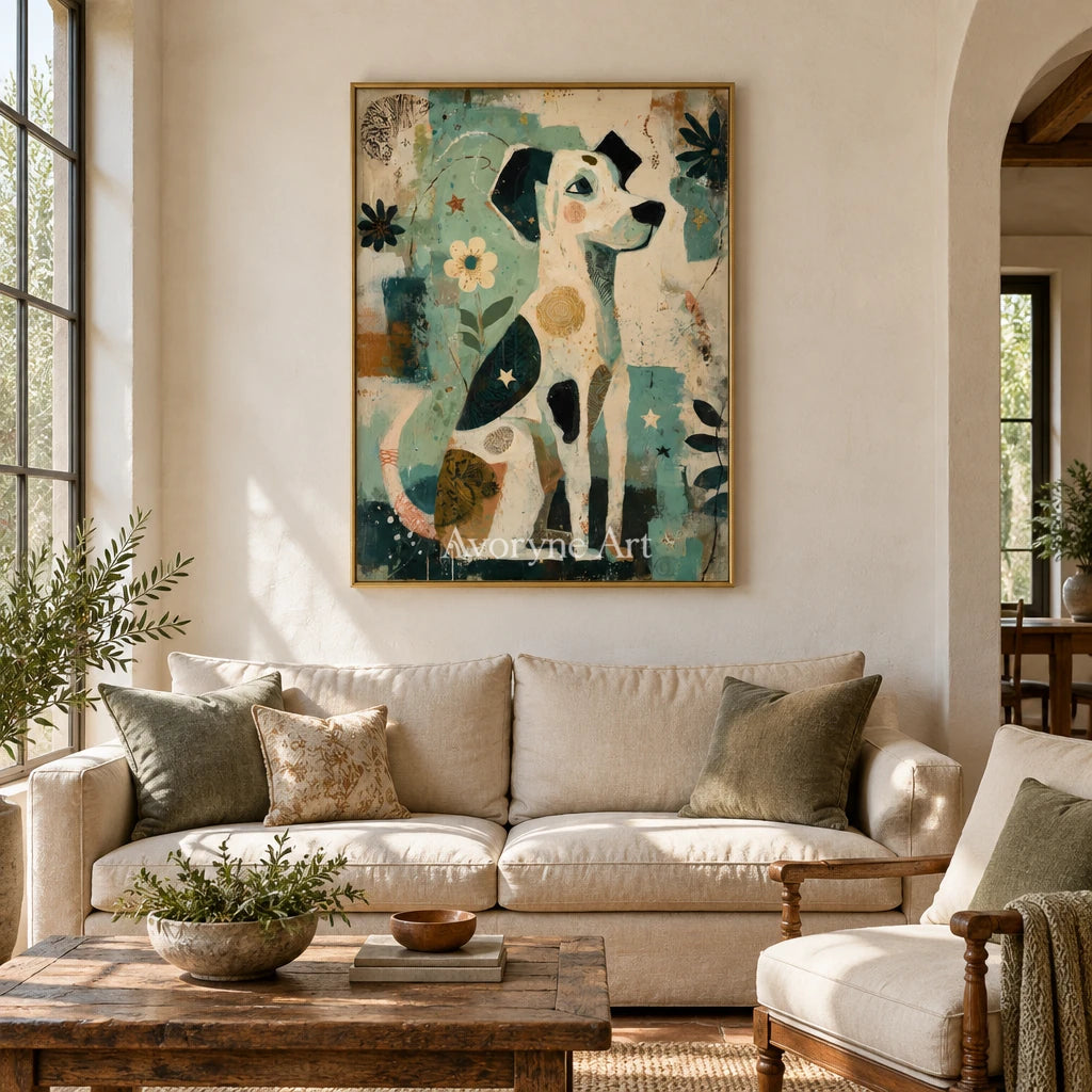 Ivory Amber Current: Decorative Dog Art — living gold
