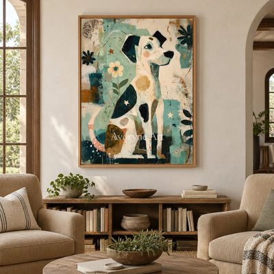 Ivory Amber Current: Decorative Dog Art — villa wood