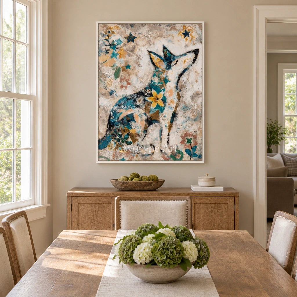 Ivory Amber Gesture: Decorative Dog Art — dining white