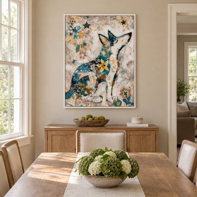 Ivory Amber Gesture: Decorative Dog Art — dining white