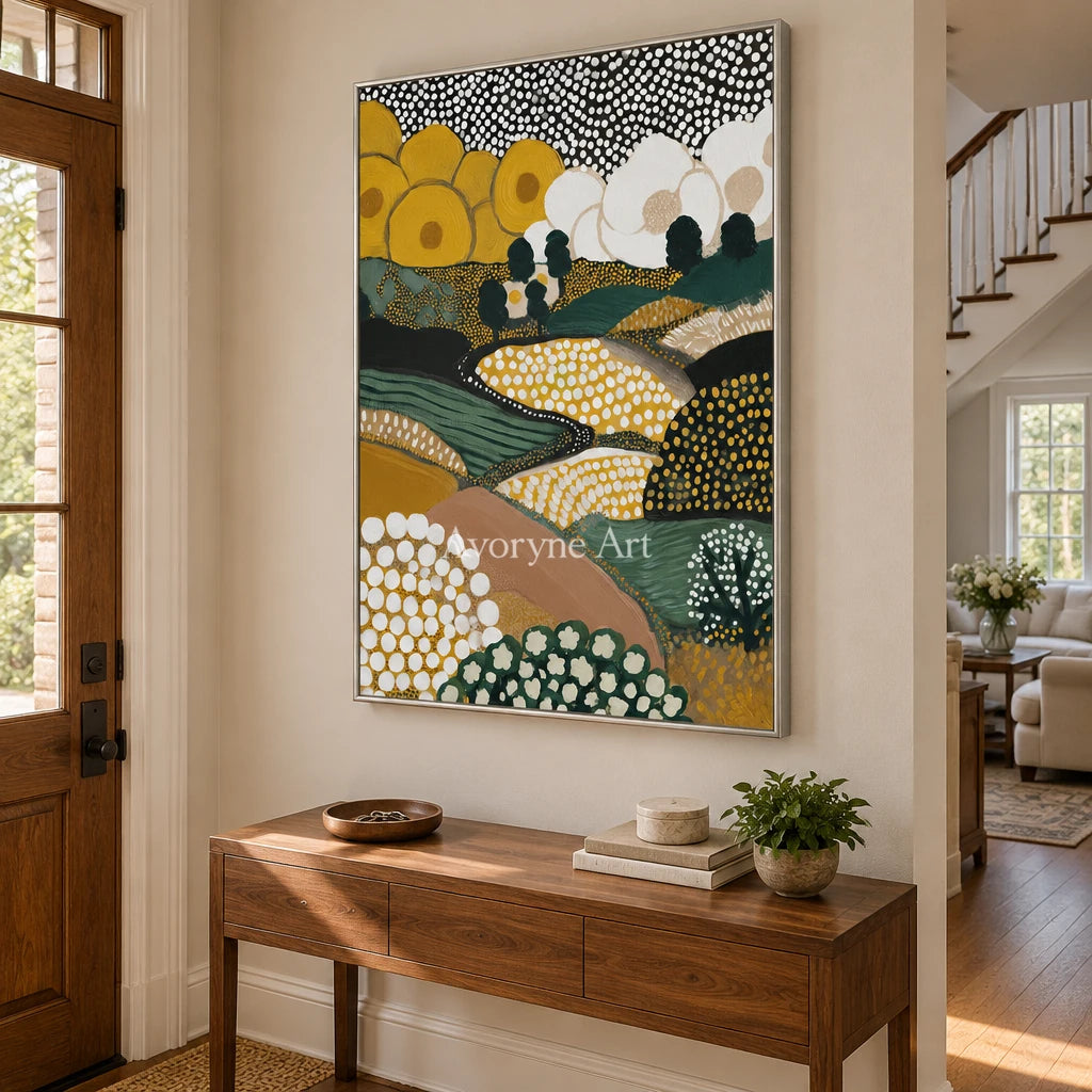 Ivory Distant Vista: Decorative Field Art — entry silver