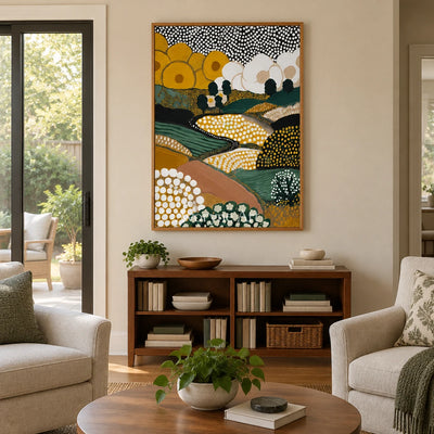 Ivory Distant Vista: Decorative Field Art — villa wood