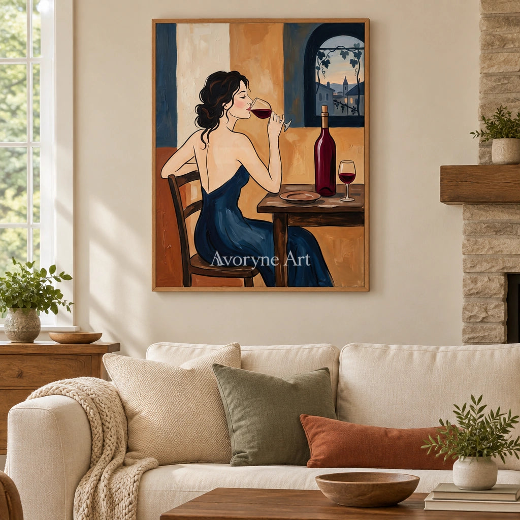 Verdant Passage decorative glass wall art with a wood frame in a villa living space