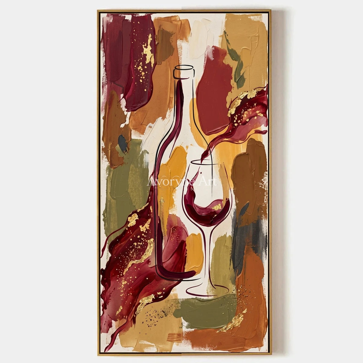 Verdant Interval, hand-painted decorative glass wall art by Freya Nielsen