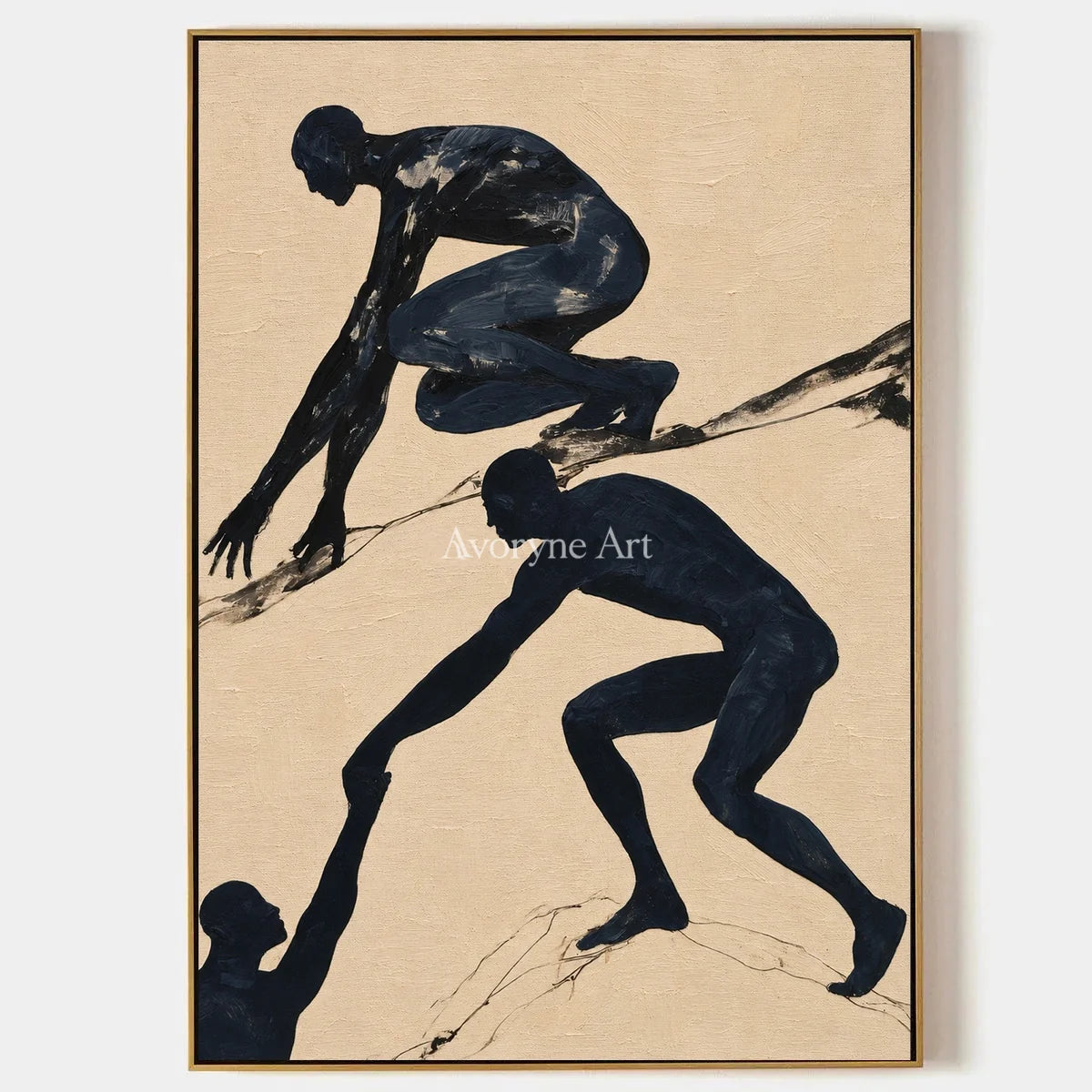 Lucent Horizon, hand-painted dynamic figure wall art by Sofia Alvarez