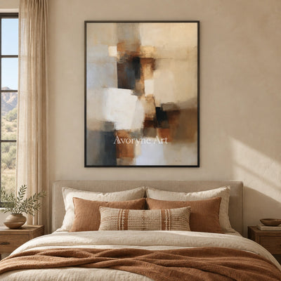 Ivory Lucent Meadow: Earth Block Abstract — bedroom black