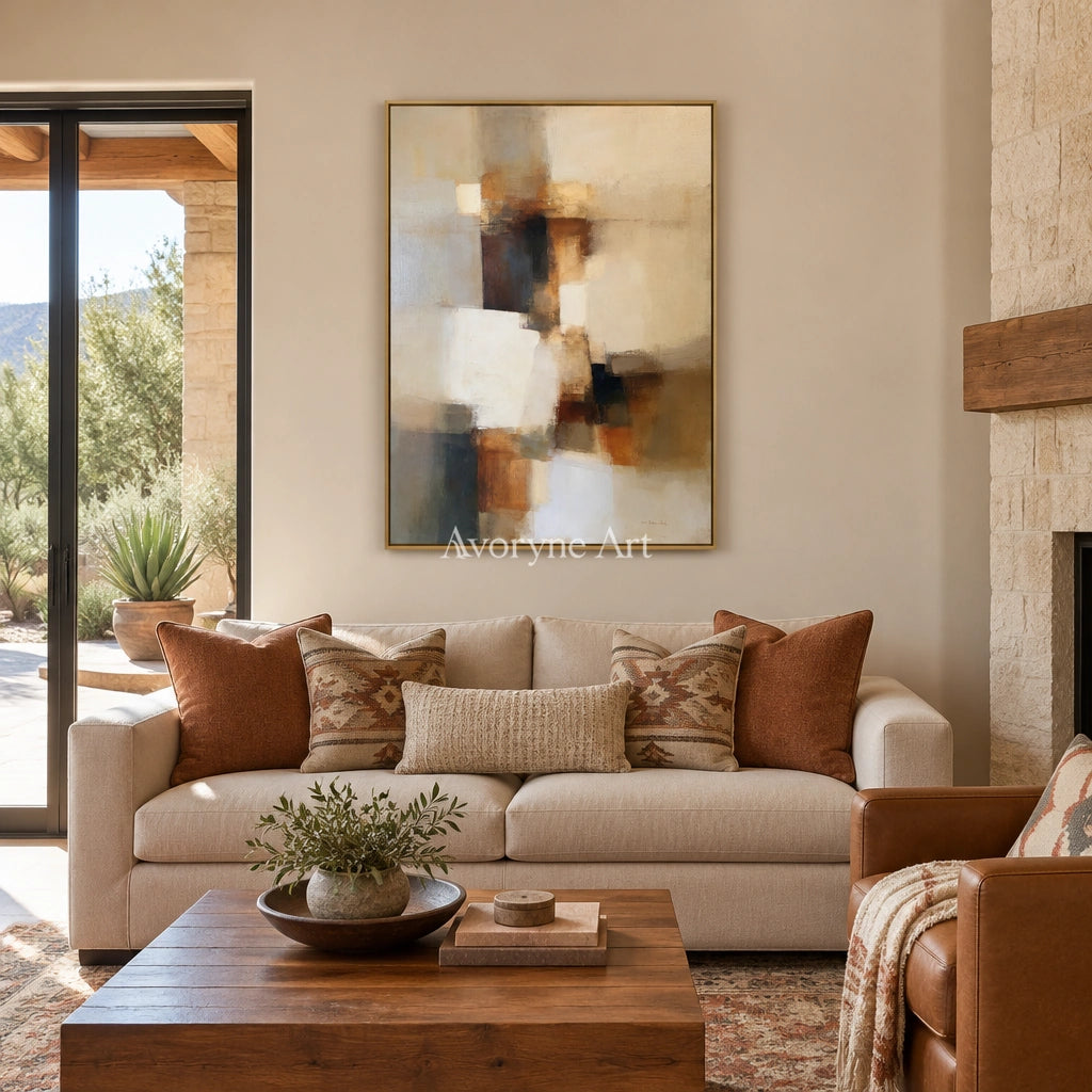 Ivory Lucent Meadow: Earth Block Abstract — living gold