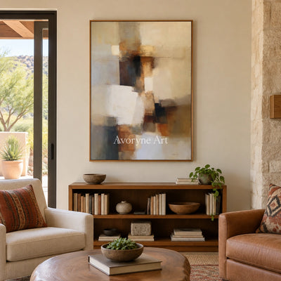 Ivory Lucent Meadow: Earth Block Abstract — villa wood