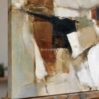 Ivory Lucent Light: Earth Block Abstract — detail easel