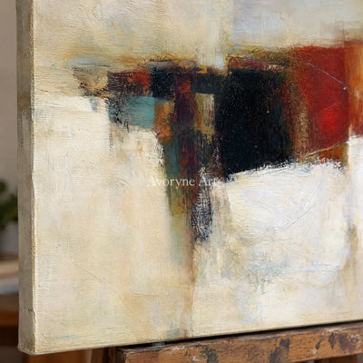 Ivory Open Interval: Earth Block Abstract — detail easel