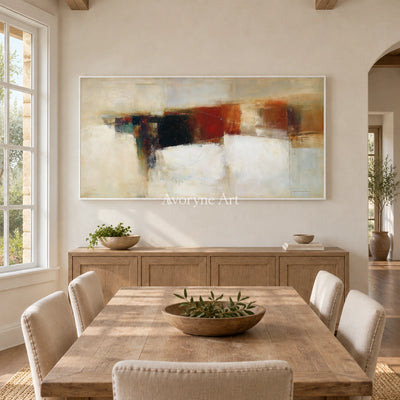 Ivory Open Interval: Earth Block Abstract — dining white