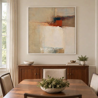 Ivory Open Reverie: Earth Block Abstract — dining white