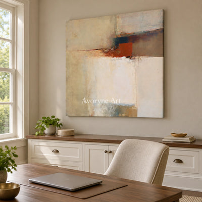 Ivory Open Reverie: Earth Block Abstract — office frameless