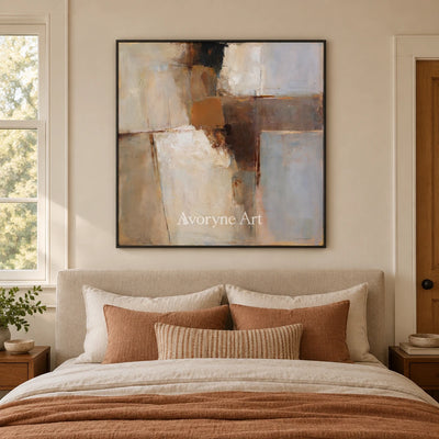 Ivory Open Verse: Earth Block Abstract — bedroom black