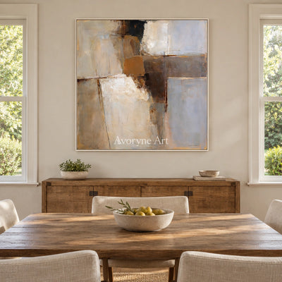 Ivory Open Verse: Earth Block Abstract — dining white