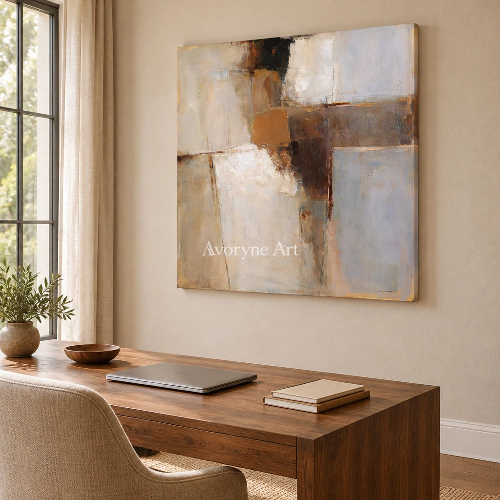 Ivory Open Verse: Earth Block Abstract — office frameless
