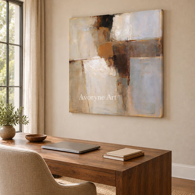 Ivory Open Verse: Earth Block Abstract — office frameless