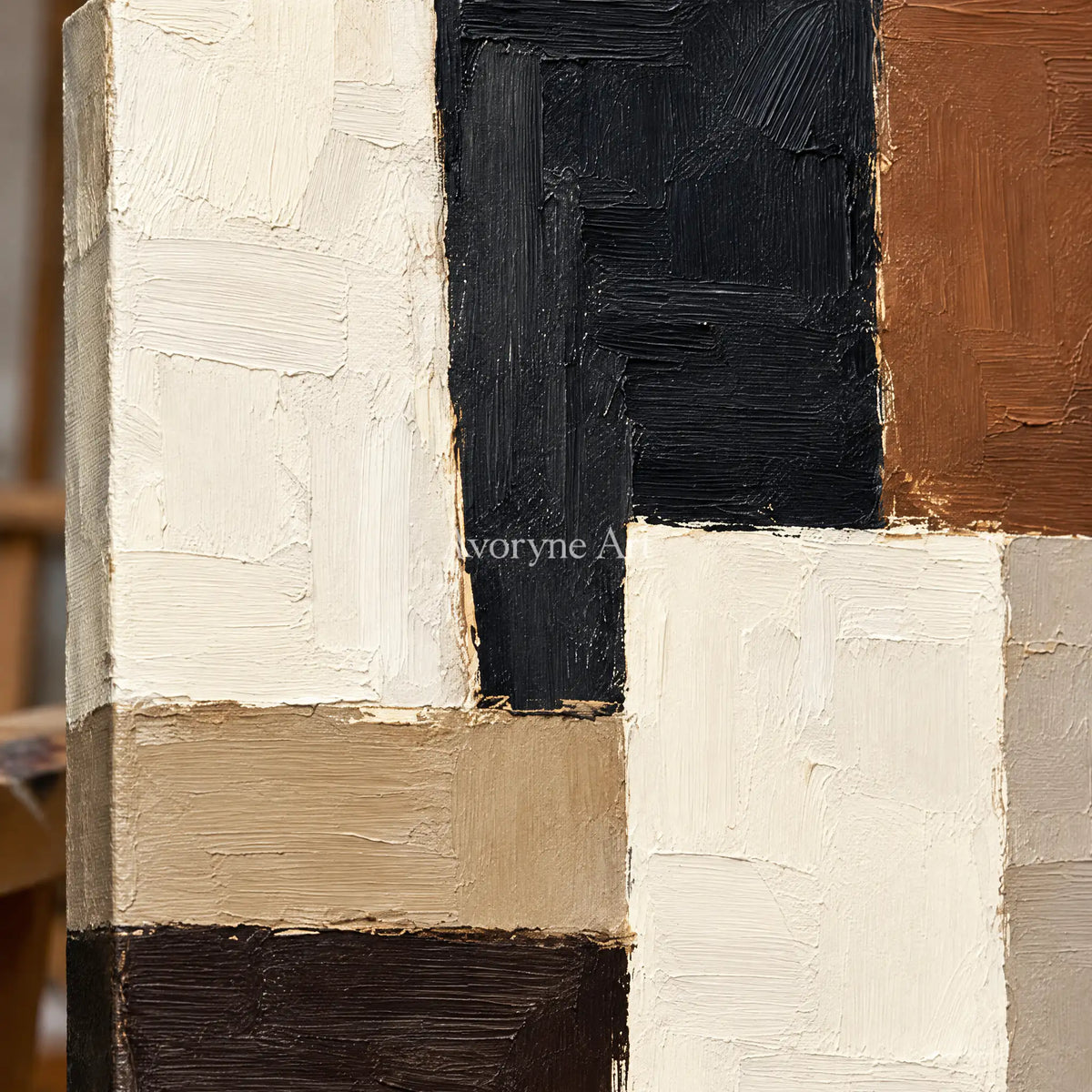 Aster Opal: Earth Block Geometry — detail easel