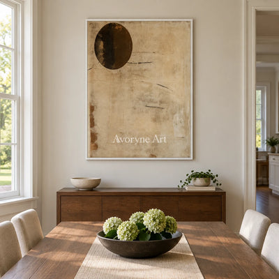 Aster Orbit: Earth Circle Abstract — dining white