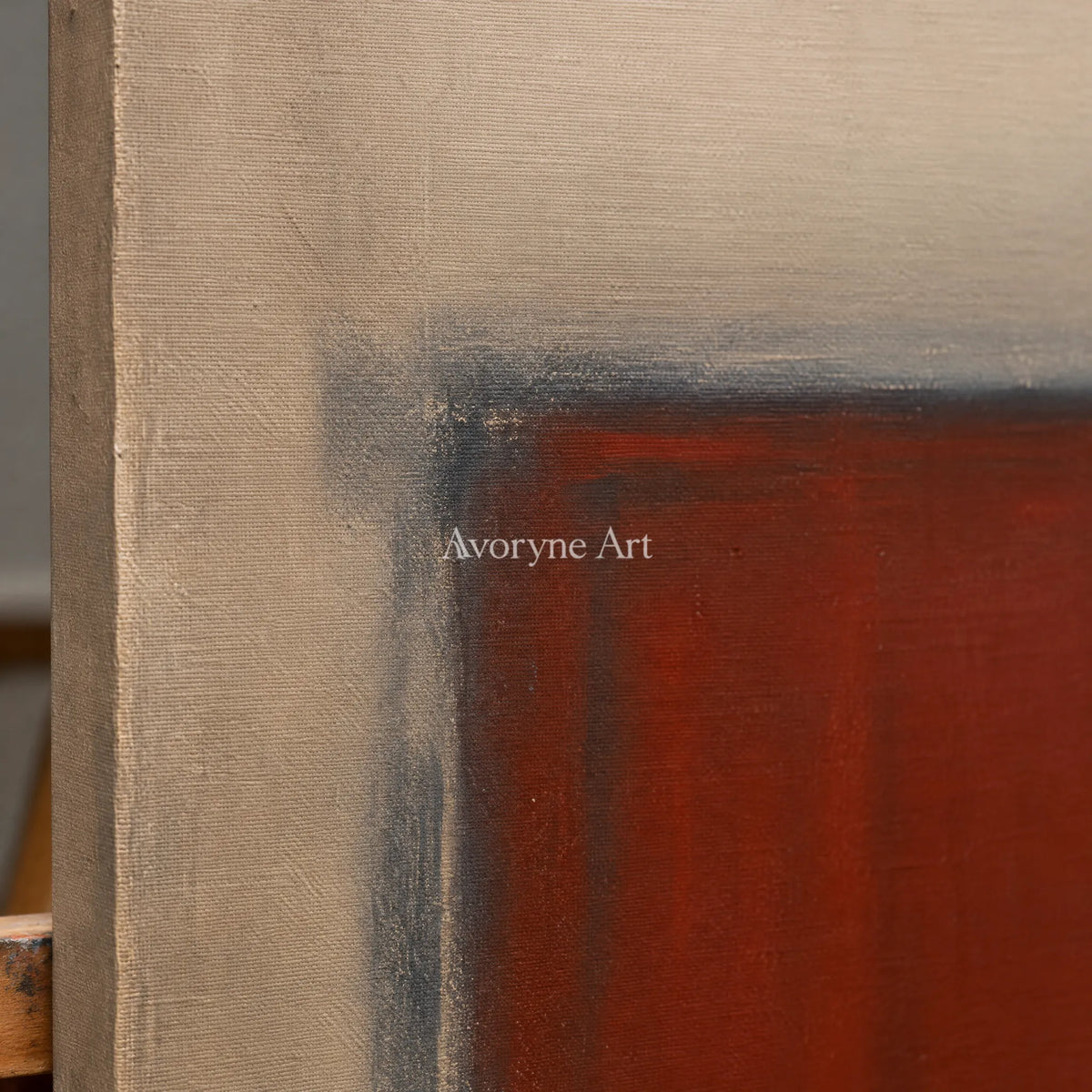Ivory Lucent Trace: Earth Color Field Art — detail easel