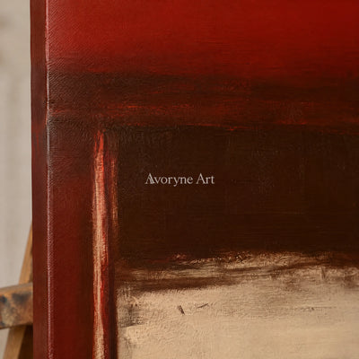 Ivory Lucent Drift: Earth Color Field Art — detail easel