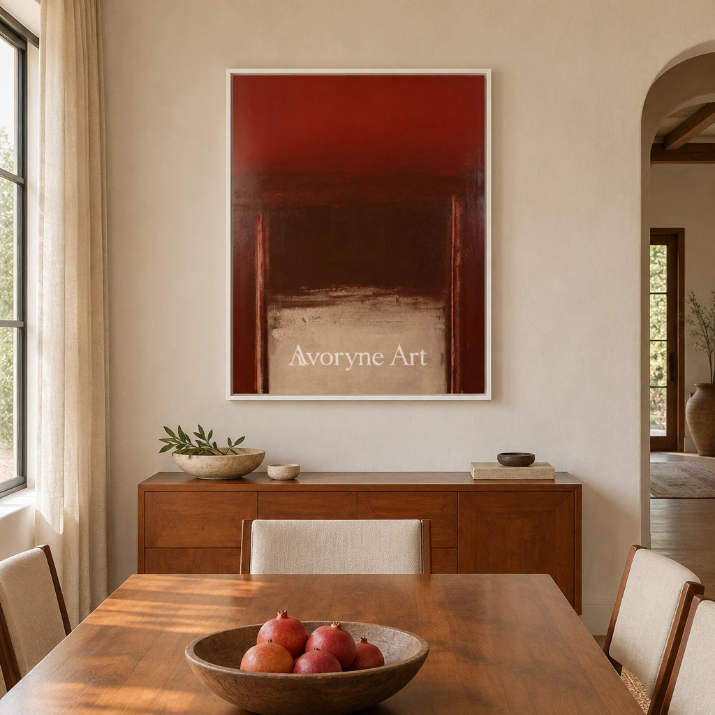 Ivory Lucent Drift: Earth Color Field Art — dining white