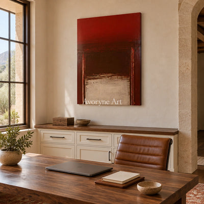 Ivory Lucent Drift: Earth Color Field Art — office frameless