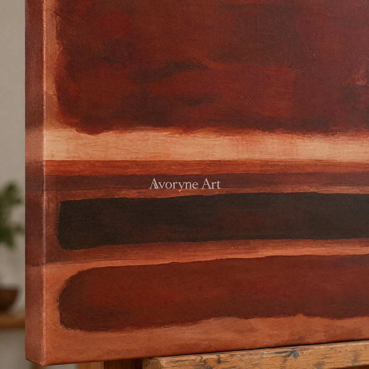 Ivory Lucent Interval: Earth Color Field Art — detail easel