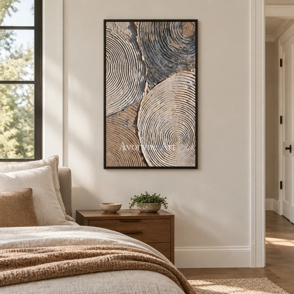 Aster Dusk: Earth Concentric Lines — bedroom black