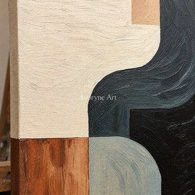 Aster Mosaic: Earth Curve Abstract — detail easel