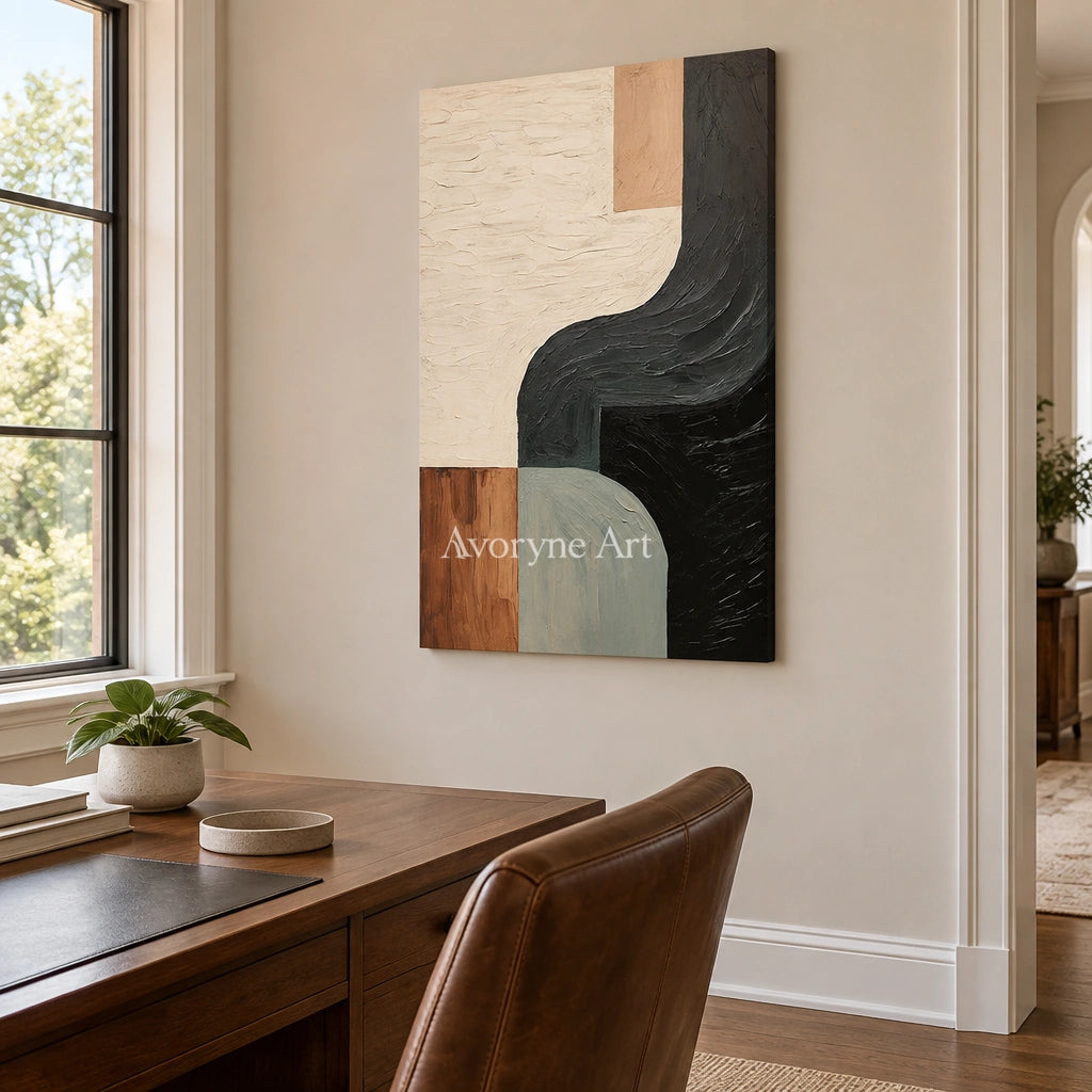 Aster Mosaic: Earth Curve Abstract — office frameless