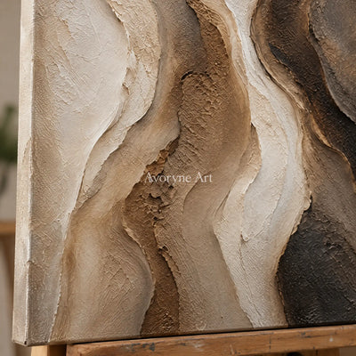 Aster Twig: Earth Fold Relief — detail easel