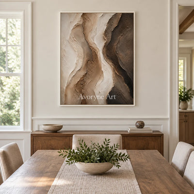 Aster Twig: Earth Fold Relief — dining white