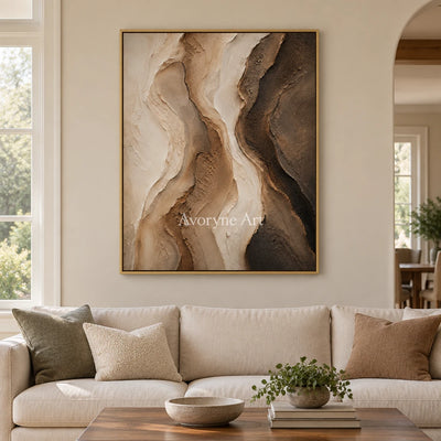 Aster Twig: Earth Fold Relief — living gold